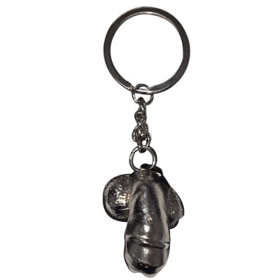 DIABLO PICANTE LLAVERO METAL PENE ENCOGIDO PLATA