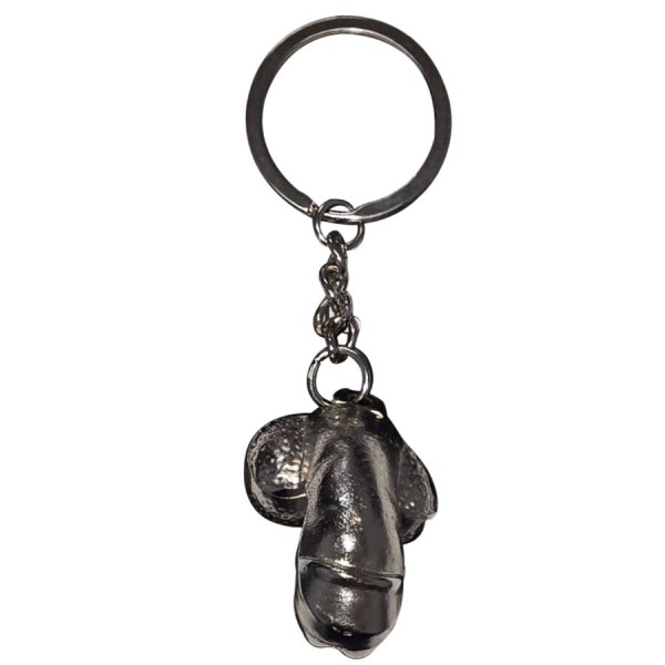 DIABLO PICANTE LLAVERO METAL PENE ENCOGIDO PLATA