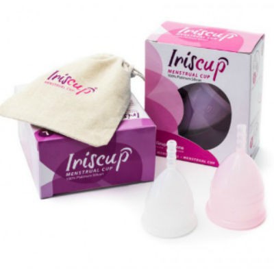 IRISCUP COPA MESTRUAL ROSA GRANDE BOLSA ESTERILIZADORA GRATIS