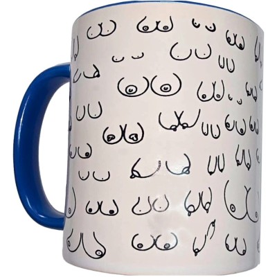 DIABLO PICANTE TAZA BLANCA TETAS ASA AZUL 370 ML