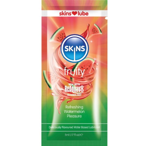 SKINS FRUITY LUBRICANTE BASE DE AGUA SANDIA MONODOSIS 5 ML