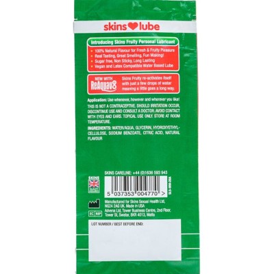 SKINS FRUITY LUBRICANTE BASE DE AGUA SANDIA MONODOSIS 5 ML