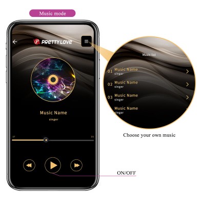 PRETTY LOVE HECTOR VIBRADOR ELECTROSHOCK POR CONTROL POR APP LILA