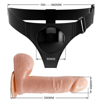 PRETTY LOVE HARNESS BRIEFS ARNES UNIVERSAL CON DILDO TOM 20 CM NATURAL