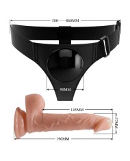 PRETTY LOVE HARNESS BRIEFS ARNES UNIVERSAL CON DILDO KEVIN 19 CM NATURAL