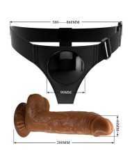 PRETTY LOVE HARNESS BRIEFS ARNES UNIVERSAL CON DILDO MICHEAL 20 CM NEGRO
