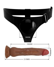 PRETTY LOVE KYTON HARNESS BRIEFS UNIVERSAL CON DILDO SQUIRTING 19 CM MULATO