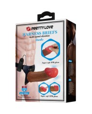 PRETTY LOVE STARKS HARNESS BRIEFS VIBRACION MULTI VELOCIDAD DILDO 175 CM MULATO