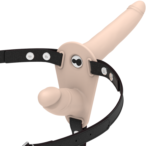 FETISH SUBMISSIVE HARNESS DOBLE PENETRACION VIBRADOR FLESH UP