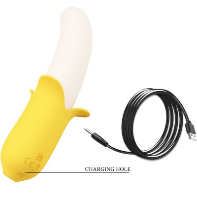 PRETTY LOVE BANANA GEEK SUPER POWER 7 VIBRACIONES UPDOWN SILICONA NEGRO