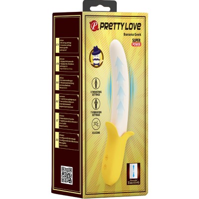 PRETTY LOVE BANANA GEEK SUPER POWER 7 VIBRACIONES UPDOWN SILICONA NEGRO