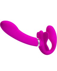 PRETTY LOVE VALERIE VIBRADOR DOBLE STRAP ON 12 VIBRACIONES MORADO