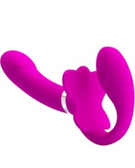 PRETTY LOVE VALERIE VIBRADOR DOBLE STRAP ON 12 VIBRACIONES MORADO