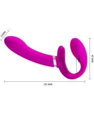 PRETTY LOVE VALERIE VIBRADOR DOBLE STRAP ON 12 VIBRACIONES MORADO