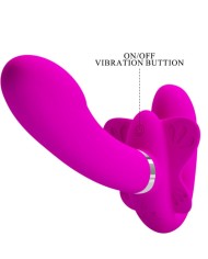 PRETTY LOVE VALERIE VIBRADOR DOBLE STRAP ON 12 VIBRACIONES MORADO