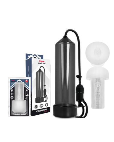 PUMP ADDICTED BOMBA ERECCION RX5 BLACK CON MASTURBADOR PUMP ADDICTED BOMBA ERECCION RX5 BLACK CON MASTURBADOR