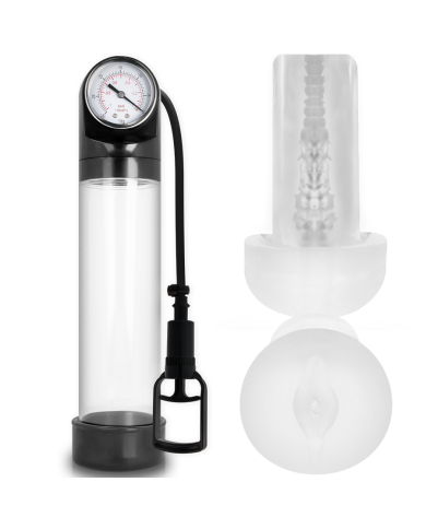 PUMP ADDICTED BOMBA ERECCION RX9 TRANSPARENTE CON MASTURBADOR