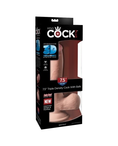 KING COCK DILDO TRIPLE DENSIDAD 19 CM