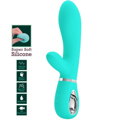 PRETTY LOVE THOMAS VIBRADOR PUNTO G MULTIFUNCION VERDE AGUA