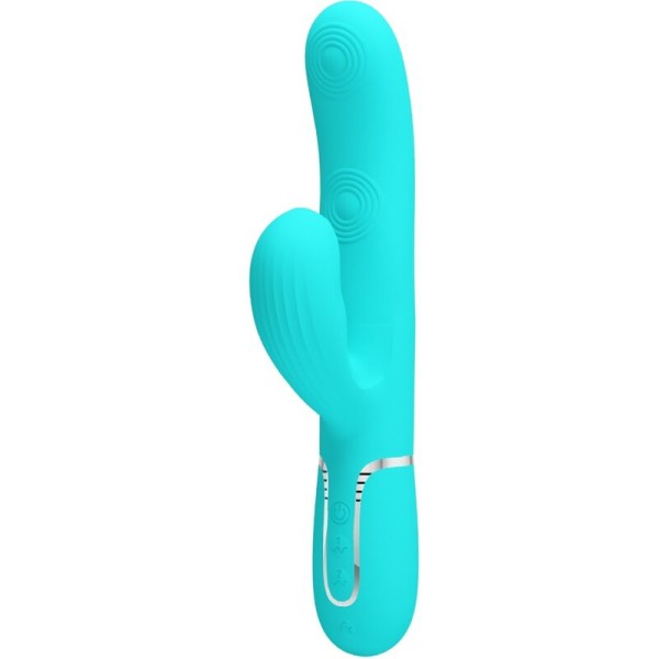 PRETTY LOVE PERLITA VIBRADOR PUNTO G 3 EN 1 MULTIFUNCION VERDE AGUA