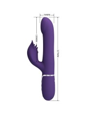 PRETTY LOVE ZALIN VIBRADOR RABBIT PERLAS 4 EN 1 MORADO