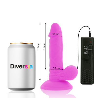 DIVERSIA DILDO REALISTICO FLEXIBLE CON VIBRACION MORADO 17 CM O 33 CM