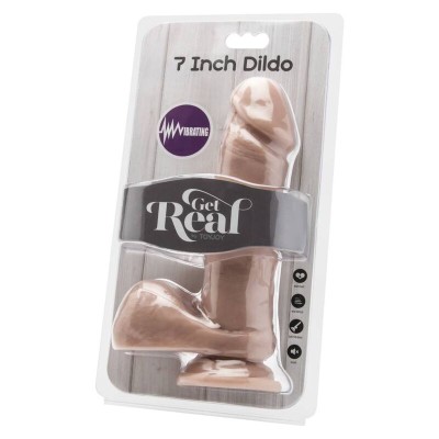 GET REAL DILDO 18 CM CON TESTICULOS VIBRADOR NATURAL