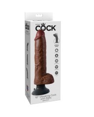 KING COCK DILDO VIBRADOR CON TESTICULOS 255 CM COLOR MARRON