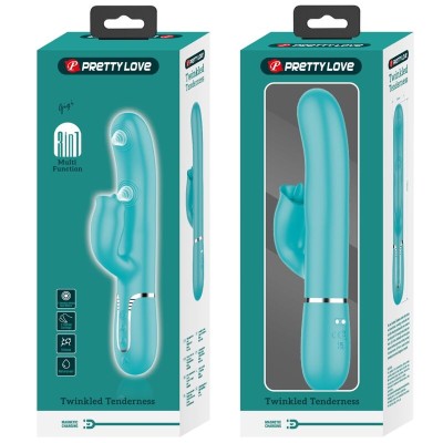 PRETTY LOVE VIBRADOR RABBIT CON LICKING VERDE AGUA