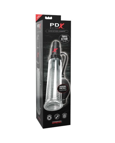 PDX ELITE BOMBA DE ONDAS ESTIMULADORAS MASTURBADORA CON VIBRACION SUCK N PUMP STROKER PDX ELITE BOMBA DE ONDAS ESTIMULADORAS MASTURBADORA CON VIBRACION SUCK N PUMP STROKER