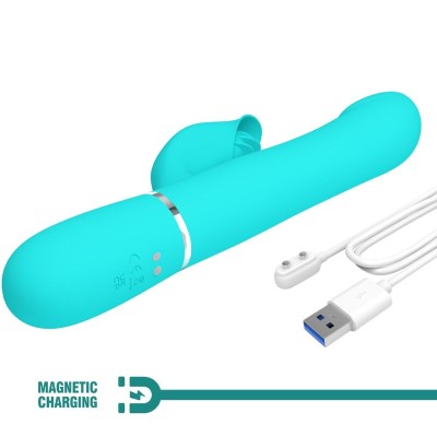 PRETTY LOVE VIBRADOR RABBIT PERLAS VERDE AGUA