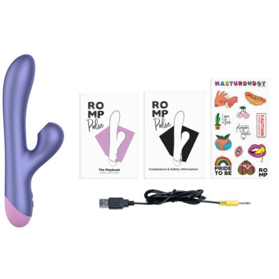 ROMP PULSE VIBRADOR RABBIT DUAL PUNTO G AZUL ELECTRICO