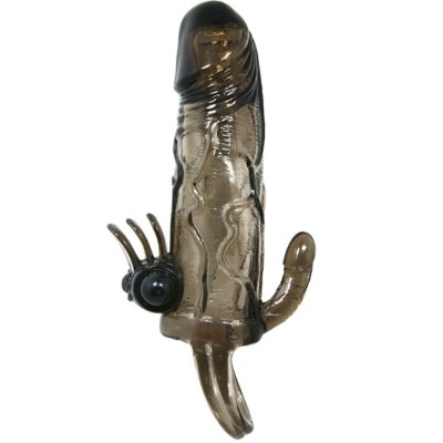 BAILE BRAVE MAN FUNDA PENE ANAL Y CLITORIS VIBRADOR 165 CM NEGRO