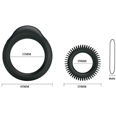 BAILE KIT 2 ANILLOS SILICONA RING MANHOOD