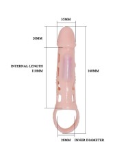 BAILE FUNDA EXTENSORA PENE CON VIBRACION Y STRAP NATURAL 135 CM