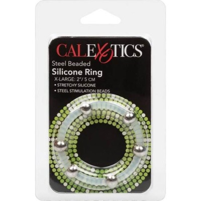 CALEXOTICS ANILLO DE SILICONA CON CUENTAS DE ACERO TALLA XL