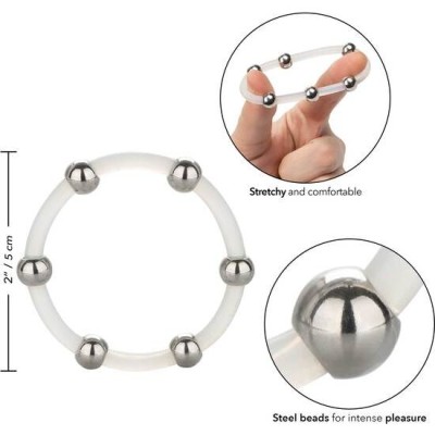 CALEXOTICS ANILLO DE SILICONA CON CUENTAS DE ACERO TALLA XL
