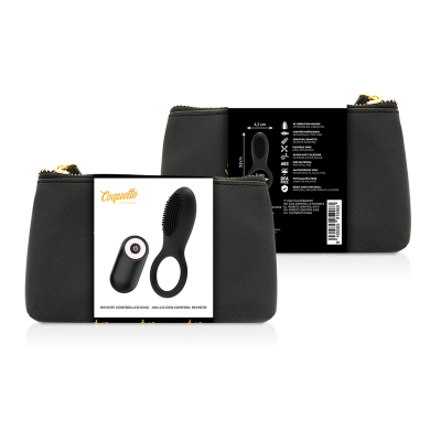 COQUETTE CHIC DESIRE ANILLO VIBRADOR CONTROL REMOTO RECARGABLE NEGRO GOLD