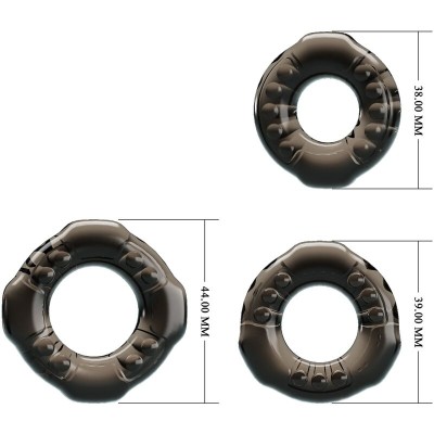 BAILE COCK RINGS YVONNE SET 3 ANILLOS PENE