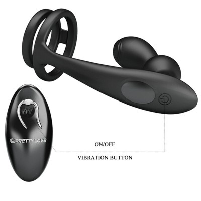 PRETTY LOVE MARSHALL ANILLO PARA PENE PLUG ANAL VIBRATORIO CONTROL REMOTO