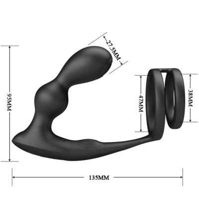 PRETTY LOVE MARSHALL ANILLO PARA PENE PLUG ANAL VIBRATORIO CONTROL REMOTO