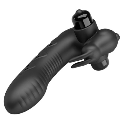 PRETTY LOVE VANCE FUNDA DEDO VIBRADOR CONEJO NEGRO