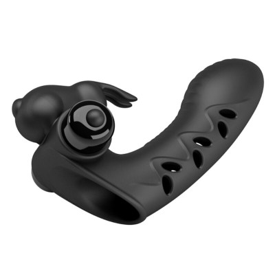 PRETTY LOVE VANCE FUNDA DEDO VIBRADOR CONEJO NEGRO