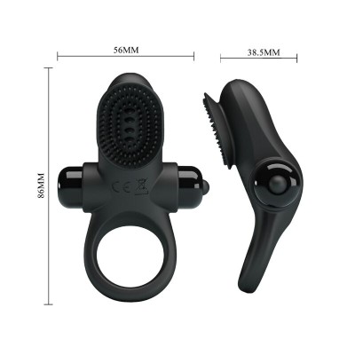 PRETTY LOVE ANILLO VIBRADOR II PARA PENE NEGRO