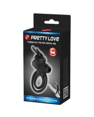 PRETTY LOVE ANILLO VIBRADOR III CONEJO PARA PENE NEGRO