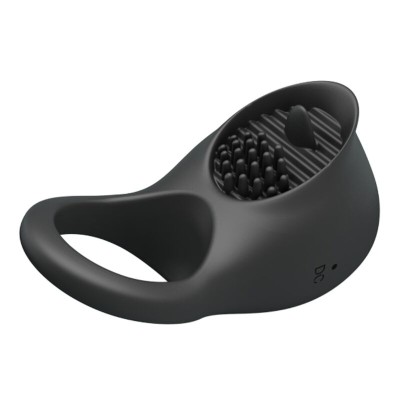 PRETTY LOVE ANILLO VIBRADOR PARA PENE CON LENGUA NEGRO