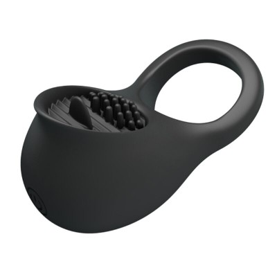PRETTY LOVE ANILLO VIBRADOR PARA PENE CON LENGUA NEGRO