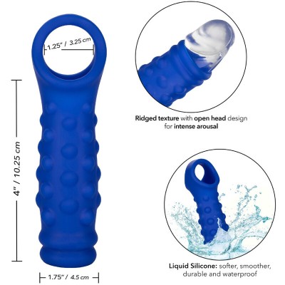 CALEXOTICS ADMIRAL BEADED FUNDA PENE SILICONA LIQUIDA AZUL