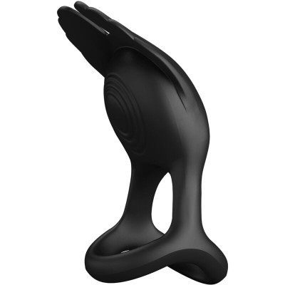 PRETTY LOVE SILAS ANILLO VIBRADOR 7 VIBRACIONES SILICONA NEGRO