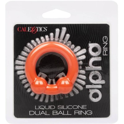 CALEXOTICS ALPHA ANILLO DOBLE BOLA NARANJA